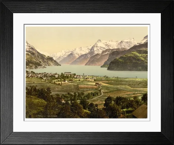 Framed Print : Brunnen and the Alps, Lake Lucerne, Switzerland Framed Print : Brunnen and the Alps, Lake Lucerne, Switzerland