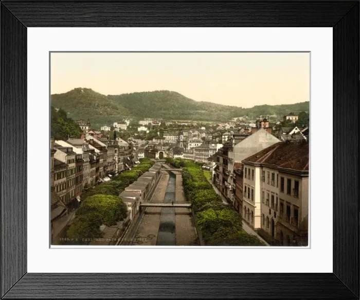 Framed Print : Old and new roads, Carlsbad, Bohemia, Austro-Hungary Framed Print : Old and new roads, Carlsbad, Bohemia, Austro-Hungary