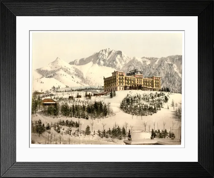 Framed Print : Rochers de Naye, and Hotel de Caux, in winter, Geneva Lake Framed Print : Rochers de Naye, and Hotel de Caux, in winter, Geneva Lake