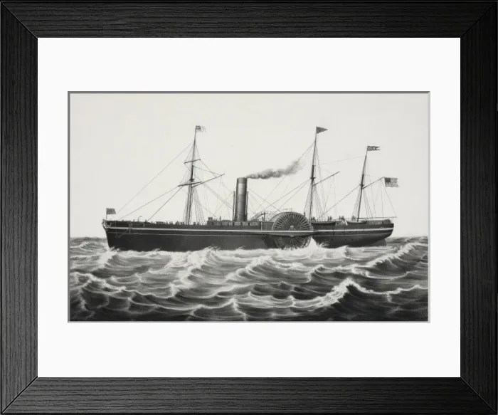 Framed Print : U. S. mail steam ship Pacific: Collins line, builders, hull b Framed Print : U. S. mail steam ship Pacific: Collins line, builders, hull b