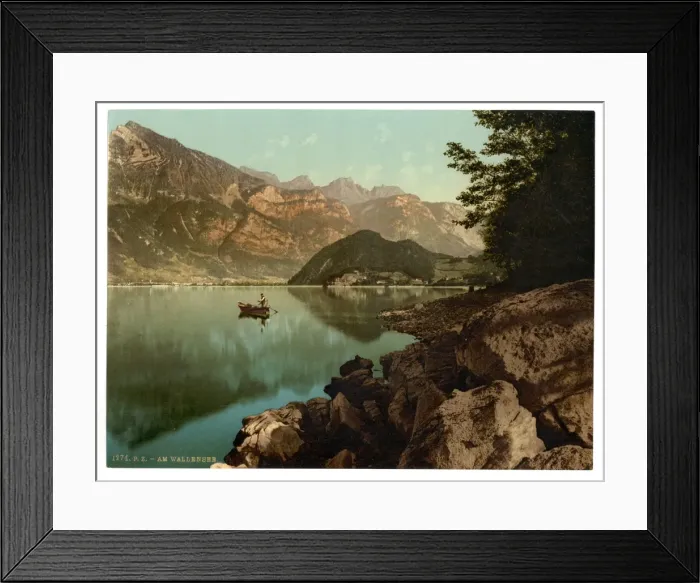 Framed Print : Wallenstadt Lake, and view of the town, St. Gall, Switzerlan Framed Print : Wallenstadt Lake, and view of the town, St. Gall, Switzerlan