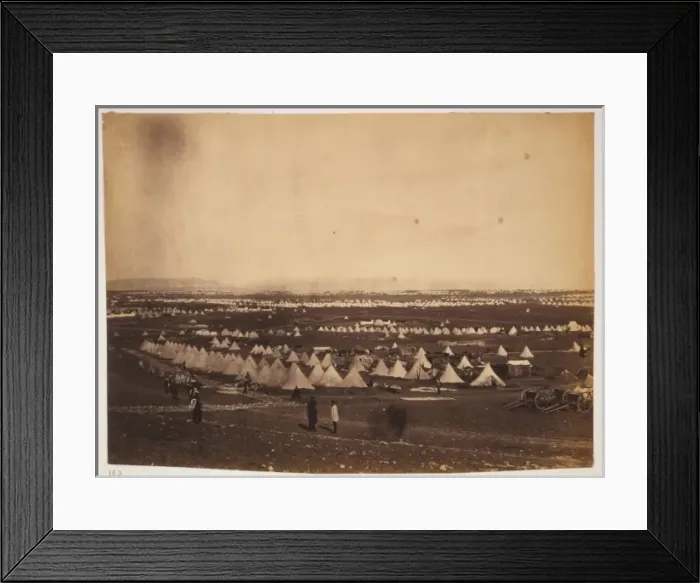 Framed Print : Looking towards Mackenzies Heights, tents of the 33rd Regim Framed Print : Looking towards Mackenzies Heights, tents of the 33rd Regim