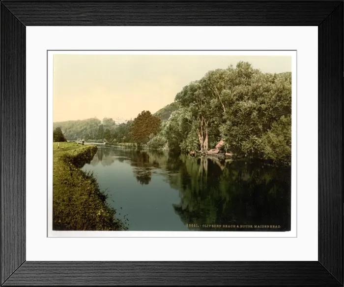 Framed Print : Cliveden Reach and House, Maidenhead, London and suburbs, En Framed Print : Cliveden Reach and House, Maidenhead, London and suburbs, En
