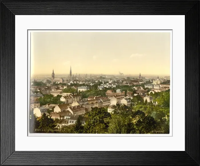 Framed Print : View from south, Mulhausen, Alsace Lorraine, Germany Framed Print : View from south, Mulhausen, Alsace Lorraine, Germany