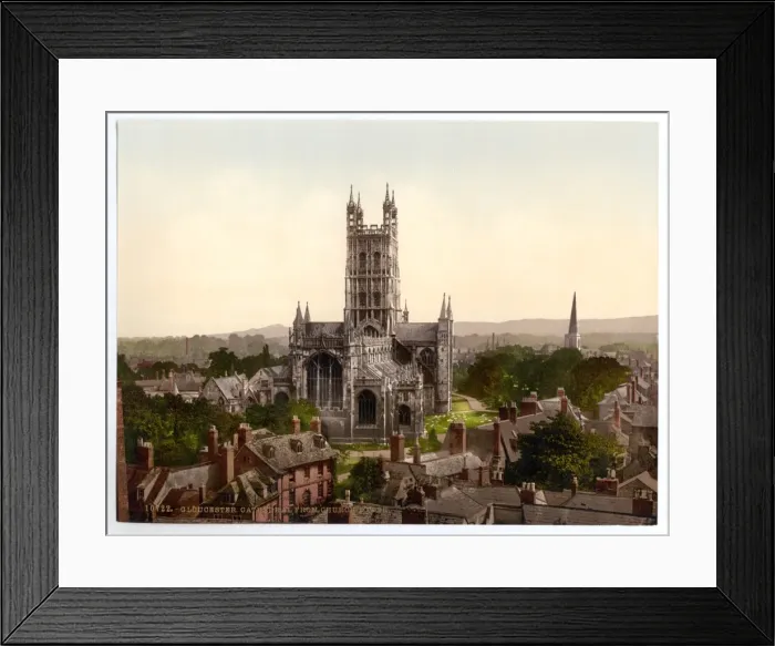 Framed Print : Cathedral from church tower, Gloucester, England Framed Print : Cathedral from church tower, Gloucester, England