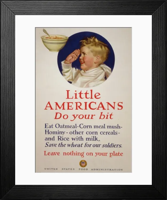 Framed Print : Little Americans, do your bit Eat oatmeal, corn meal mush Framed Print : Little Americans, do your bit Eat oatmeal, corn meal mush
