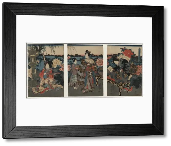 Framed Print : Enjoying a garden of peonies Framed Print : Enjoying a garden of peonies