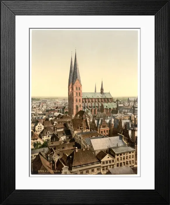 Framed Print : St. Marys, from St. Peters Clock Tower, Lubeck, Germany Framed Print : St. Marys, from St. Peters Clock Tower, Lubeck, Germany