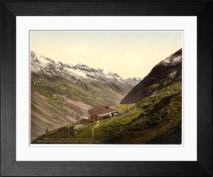 Framed Print : Oetz Valley, view from Hochjoch Hotel with the Wildspitze, T Framed Print : Oetz Valley, view from Hochjoch Hotel with the Wildspitze, T
