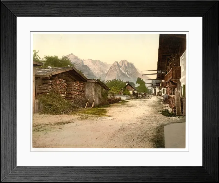 Framed Print : Village street, Garmisch, Upper Bavaria, Germany Framed Print : Village street, Garmisch, Upper Bavaria, Germany
