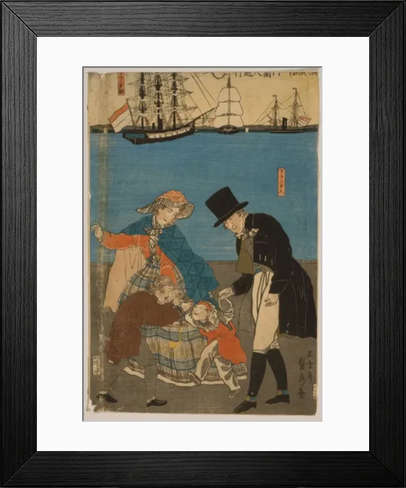 Framed Print : Dutch people taking a Sunday walk in Yokohama Framed Print : Dutch people taking a Sunday walk in Yokohama