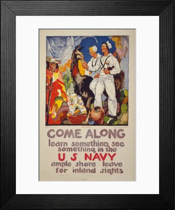 Framed Print : Come along - learn something, see something in the US Navy A Framed Print : Come along - learn something, see something in the US Navy A