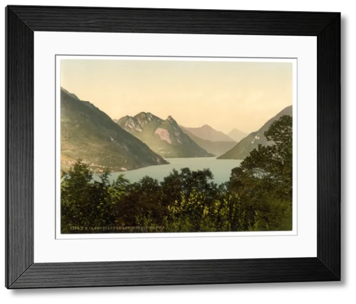 Framed Print : Porlezza, general view (distant), Tessin, Switzerland Framed Print : Porlezza, general view (distant), Tessin, Switzerland