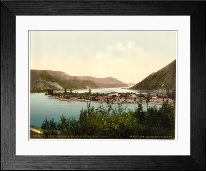 Framed Print : Turkeningel (i. e. Ada Kaleh) and the Iron Gate of the Danub Framed Print : Turkeningel (i. e. Ada Kaleh) and the Iron Gate of the Danub