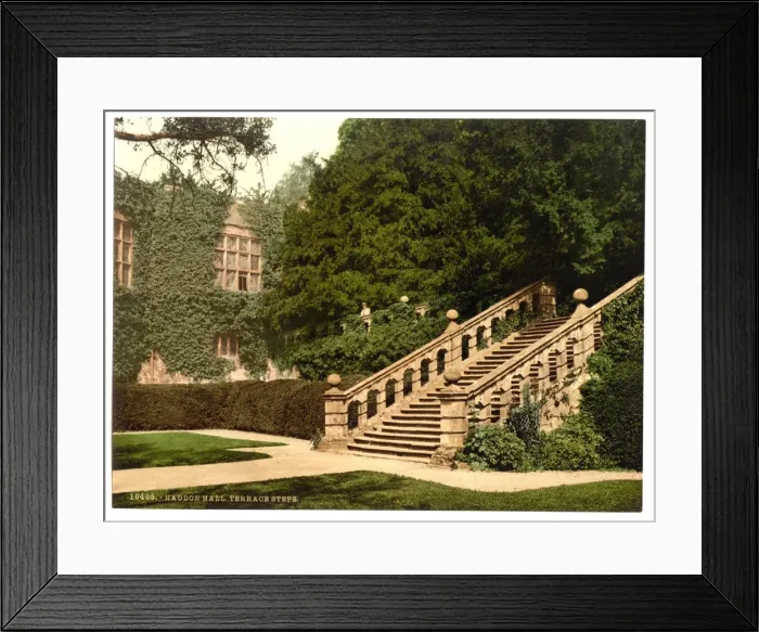 Framed Print : Haddon Hall, the terrace steps, Derbyshire, England Framed Print : Haddon Hall, the terrace steps, Derbyshire, England