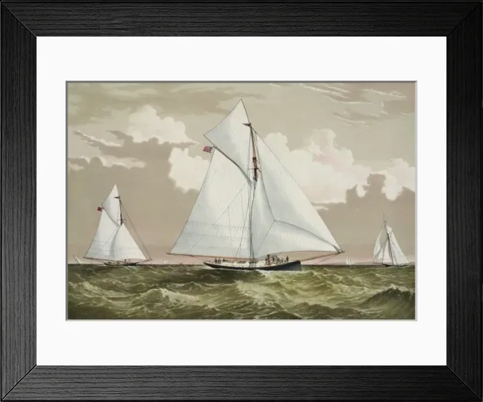 Framed Print : Sloop yachts Mischief and Atalanta in the race for The Ameri Framed Print : Sloop yachts Mischief and Atalanta in the race for The Ameri