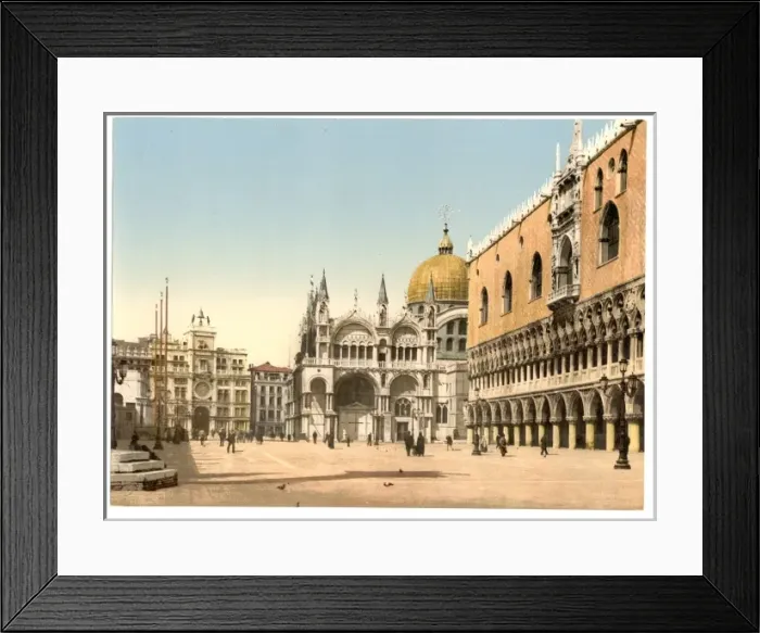 Framed Print : Clock tower, St. Marks, and Doges Palace, Piazzetta di San Framed Print : Clock tower, St. Marks, and Doges Palace, Piazzetta di San