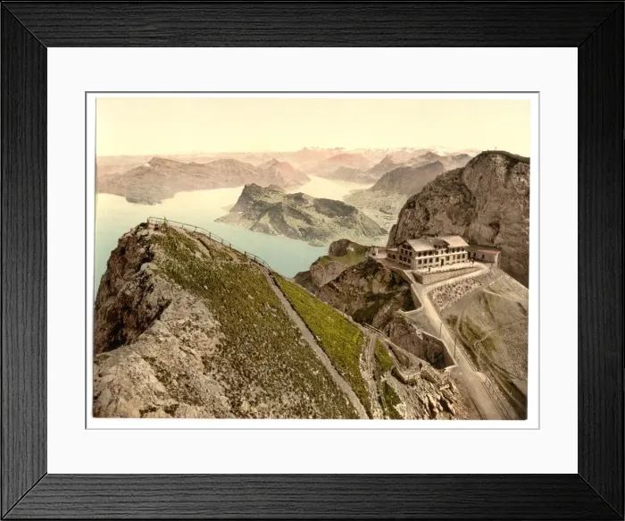 Framed Print : Railway, from Oberhaupt, towards Lake of Four Cantons, with Framed Print : Railway, from Oberhaupt, towards Lake of Four Cantons, with