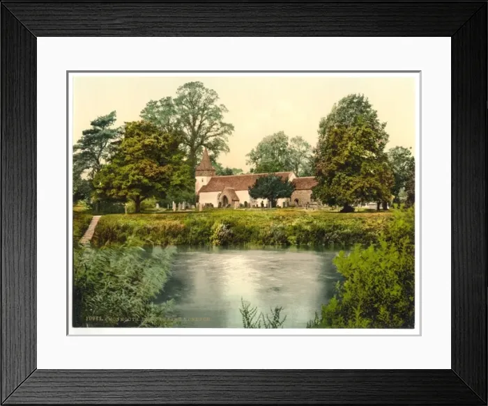 Framed Print : Dixton Ferry and Church, Monmouth, England Framed Print : Dixton Ferry and Church, Monmouth, England