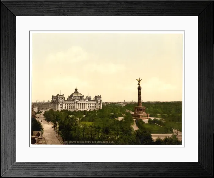 Framed Print : Reichstag House, with Triumphal Column, Berlin, Germany Framed Print : Reichstag House, with Triumphal Column, Berlin, Germany