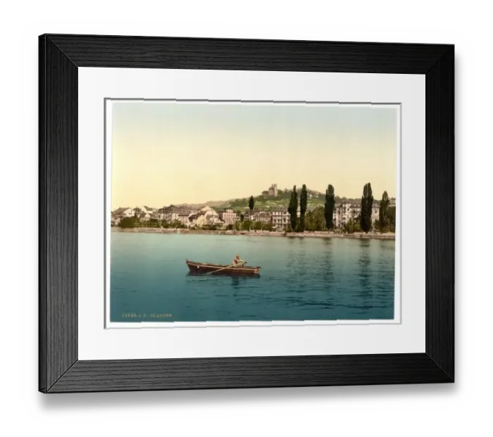 Framed Print : Clarens, general view, from the Lake, Geneva Lake, Switzerla Framed Print : Clarens, general view, from the Lake, Geneva Lake, Switzerla