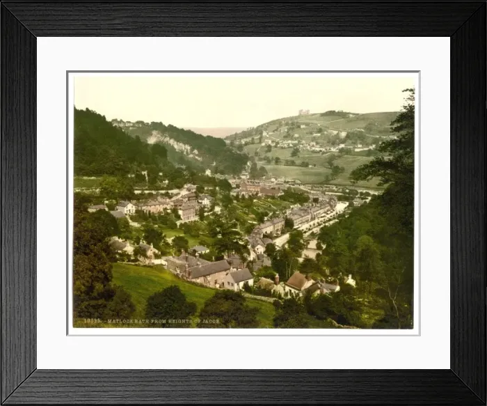 Framed Print : Matlock Bath, from Heights of Jacob, Derbyshire, England Framed Print : Matlock Bath, from Heights of Jacob, Derbyshire, England