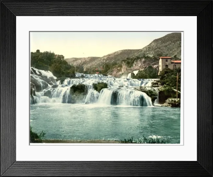 Framed Print : Sebenico, lower falls of the Kerka, Dalmatia, Austro-Hungary Framed Print : Sebenico, lower falls of the Kerka, Dalmatia, Austro-Hungary
