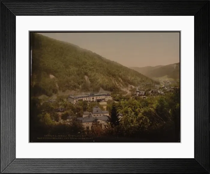 Framed Print : Kurplatz with hydrotherapic baths and Hotel Karaimann, Sinai Framed Print : Kurplatz with hydrotherapic baths and Hotel Karaimann, Sinai