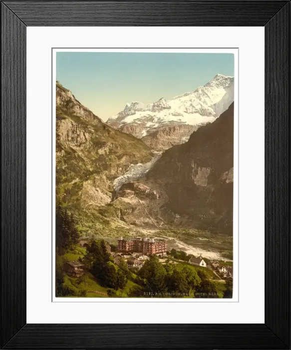 Framed Print : Grindelwald, Bear Hotel and glacier, Bernese Oberland, Switz Framed Print : Grindelwald, Bear Hotel and glacier, Bernese Oberland, Switz