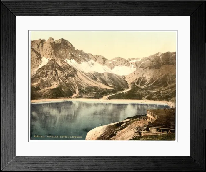 Framed Print : Vorarlberg Douglas Hut and Lunersee, Tyrol, Austro-Hungary Framed Print : Vorarlberg Douglas Hut and Lunersee, Tyrol, Austro-Hungary