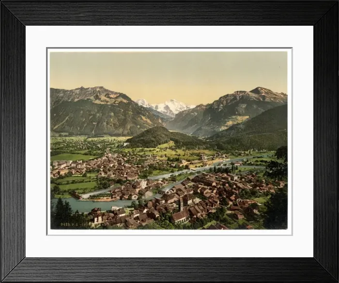 Framed Print : Interlaken, from the Heimwehfluh, towards the Harder, Bernes Framed Print : Interlaken, from the Heimwehfluh, towards the Harder, Bernes