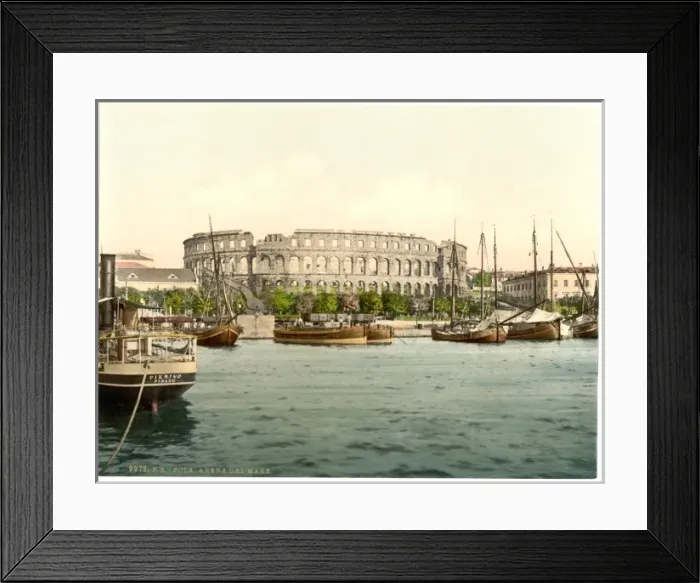 Framed Print : Pola, the arena, from the sea, Istria, Austro-Hungary Framed Print : Pola, the arena, from the sea, Istria, Austro-Hungary