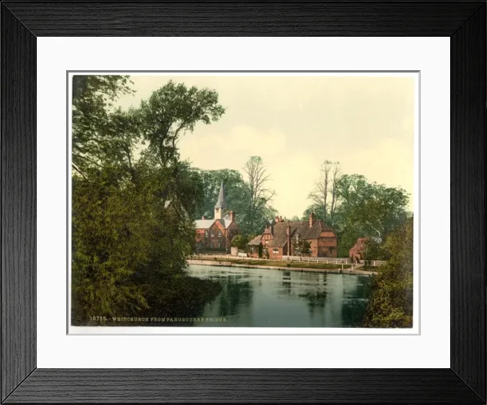 Framed Print : Whitechurch, from Pangbourne Bridge, London and suburbs, Eng Framed Print : Whitechurch, from Pangbourne Bridge, London and suburbs, Eng