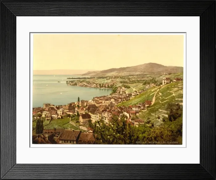 Framed Print : Montreux and Clarens, Geneva Lake, Switzerland Framed Print : Montreux and Clarens, Geneva Lake, Switzerland