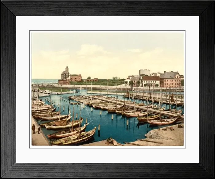 Framed Print : Harbor and pilot station, Colberg, Pommeraina, Germany (i. e Framed Print : Harbor and pilot station, Colberg, Pommeraina, Germany (i. e