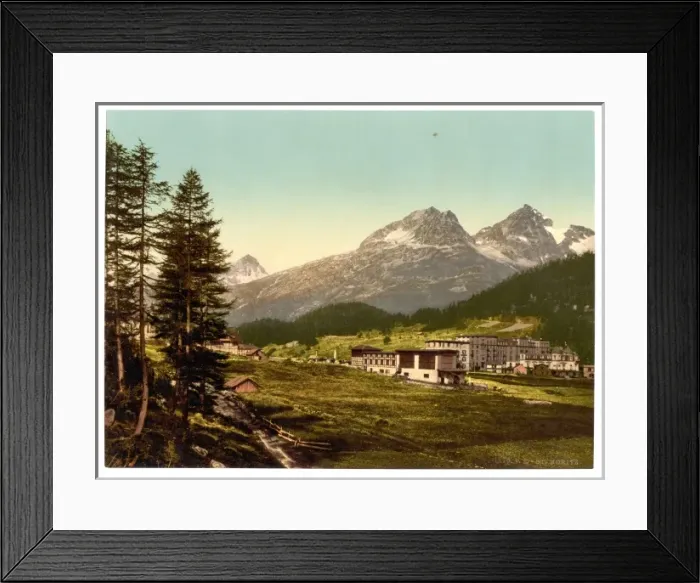 Framed Print : Engadine, St. Moritz, and view of the Pulaschin, Albana Framed Print : Engadine, St. Moritz, and view of the Pulaschin, Albana