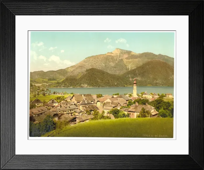 Framed Print : St. Gilgen, towards the Schafberg, Upper Austria, Austro-Hun Framed Print : St. Gilgen, towards the Schafberg, Upper Austria, Austro-Hun