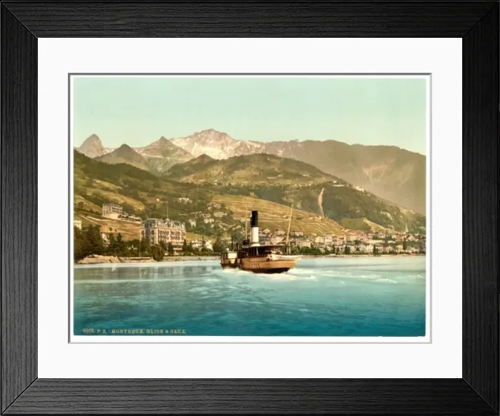 Framed Print : Montreux and Glion, Geneva Lake, Switzerland Framed Print : Montreux and Glion, Geneva Lake, Switzerland