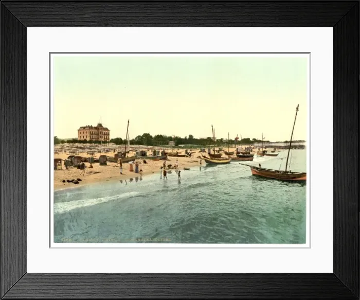 Framed Print : Hotel Victoria andd beach, Misdroy, Pommeraina, Germany (i Framed Print : Hotel Victoria andd beach, Misdroy, Pommeraina, Germany (i