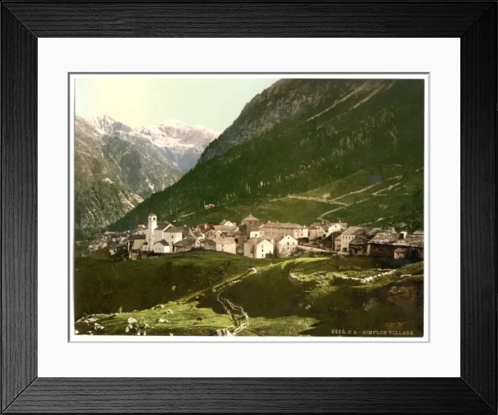 Framed Print : Simplon Pass, the village, Valais, Alps of, Switzerland