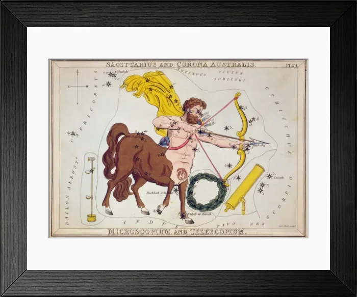 Framed Print : Sagittarius and Corona Australis, Microscopium, and Telescop Framed Print : Sagittarius and Corona Australis, Microscopium, and Telescop