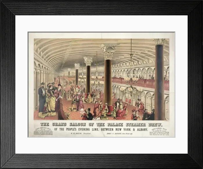 Framed Print : The grand saloon of the palace steamer Drew Framed Print : The grand saloon of the palace steamer Drew