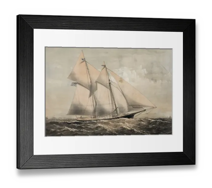 Framed Print : The yacht Dauntless of New York: off Queenstown Ireland July Framed Print : The yacht Dauntless of New York: off Queenstown Ireland July