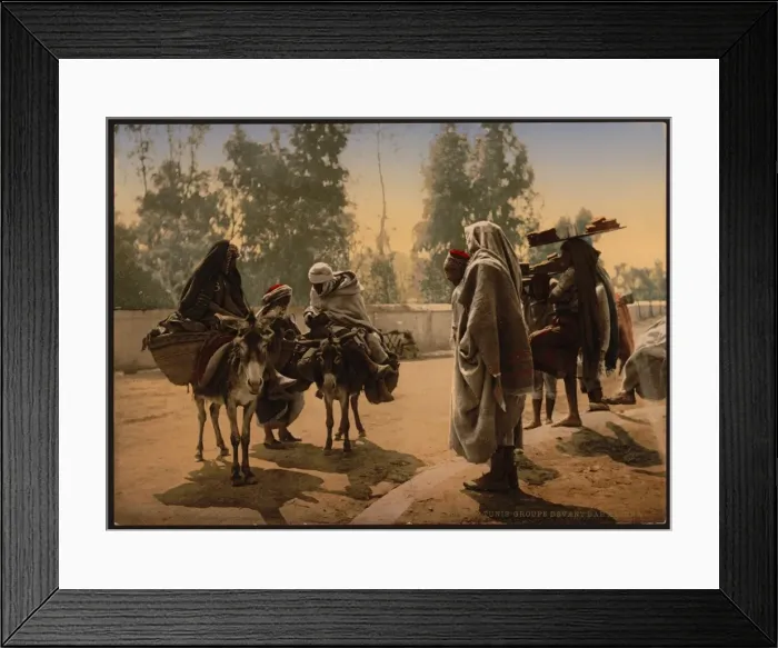 Framed Print : Group before Bab Aleona, Tunis, Tunisia Framed Print : Group before Bab Aleona, Tunis, Tunisia