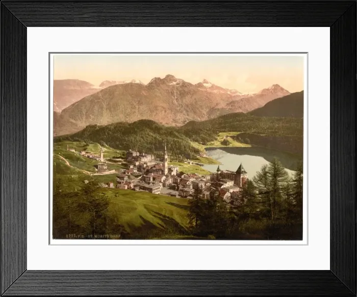 Framed Print : St. Moritz, general view, Grisons, Switzerland Framed Print : St. Moritz, general view, Grisons, Switzerland