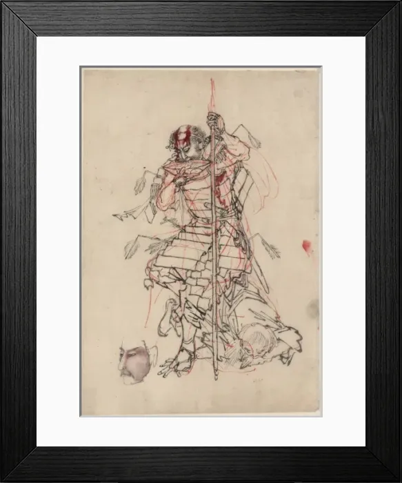 Framed Print : A samurai drinking sake Framed Print : A samurai drinking sake