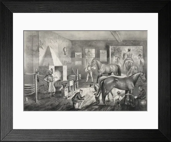 Framed Print : Trotting cracks at the forge Framed Print : Trotting cracks at the forge