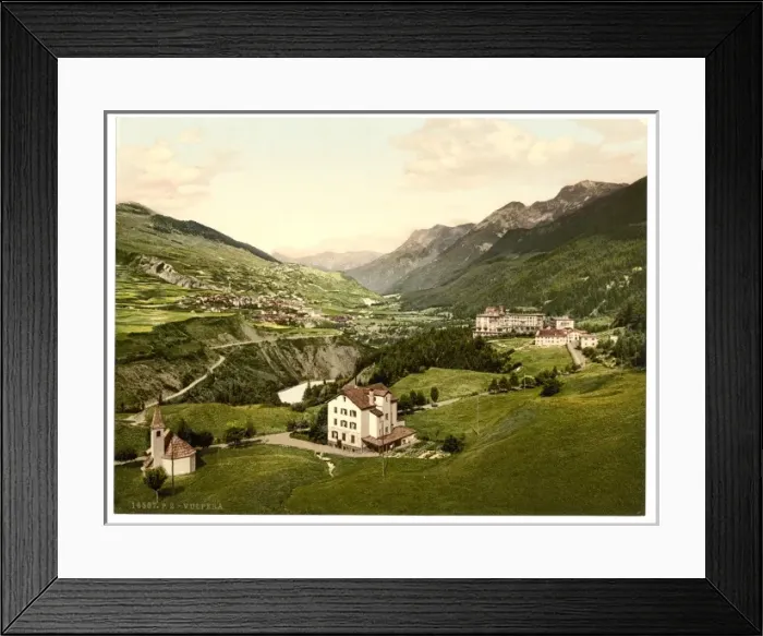 Framed Print : Lower Engadine, Vulpera, general view, Grisons, Switzerland Framed Print : Lower Engadine, Vulpera, general view, Grisons, Switzerland