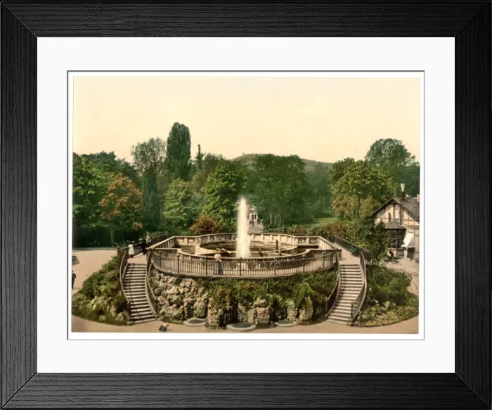 Framed Print : Bad Neuheim (i. e. Bad Nauheim), the Great Fountain, Hesse-Na Framed Print : Bad Neuheim (i. e. Bad Nauheim), the Great Fountain, Hesse-Na