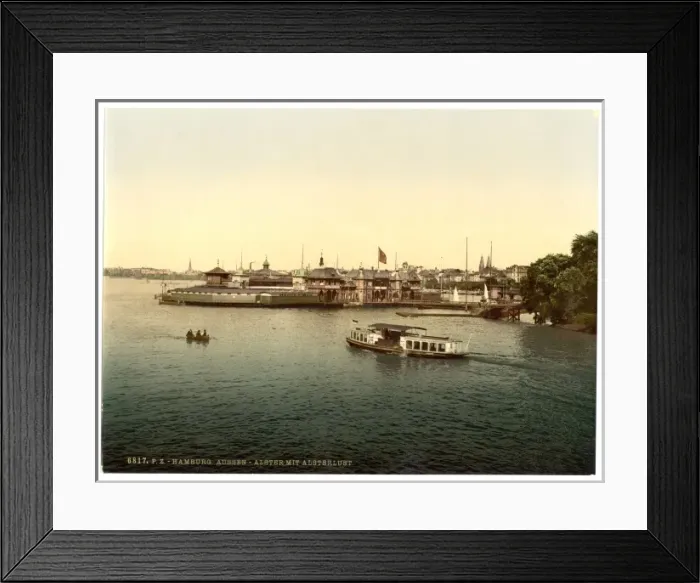 Framed Print : Aussen-Alster and Pleasure Gardens, Hamburg, Germany Framed Print : Aussen-Alster and Pleasure Gardens, Hamburg, Germany